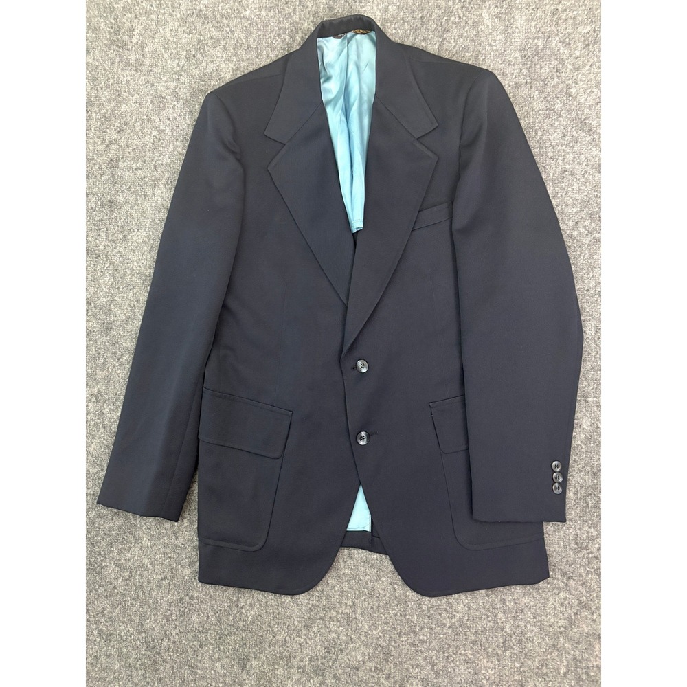 Vtg Palm Beach Navy Blazer Sport Coat Diamonds Men's 40L 42L